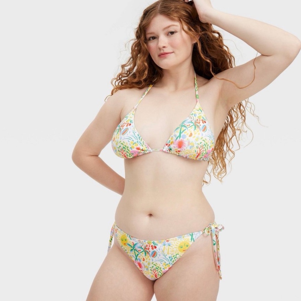 Roller rabbit Vacation/Star Geo Reversible Side-Tie triangle bikini set xs nwt - Picture 3 of 7